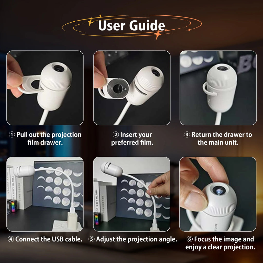 Velora Orbit USB galaxy projection lamp in car