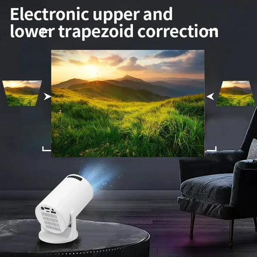 Velora Beam mini projector projecting movie on wall